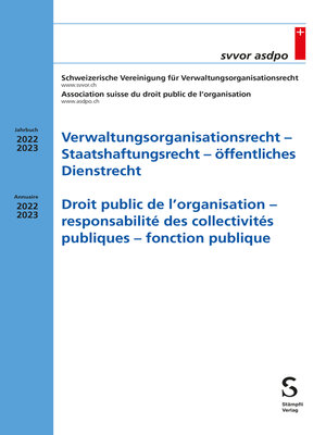 cover image of Verwaltungsorganisationsrecht--Staatshaftungsrecht--öffentliches Dienstrecht Droit public de l'organisation--responsabilité des collectivités publiques--fonction publique